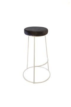 Tabouret Icon Blanc -  Velours Noire