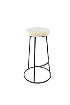 Tabouret Icon Noir -  Assise Bouclé