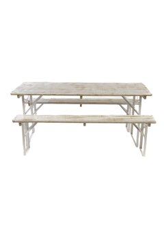 Picnic table set White 180x70cm