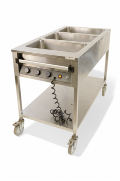 Bain-marie cart 3 x 1 GN  - Supplied wit