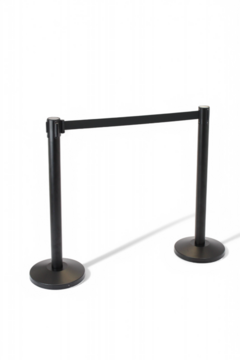 Afzetpaal Zwart oprolbaar zwart lint 2 m