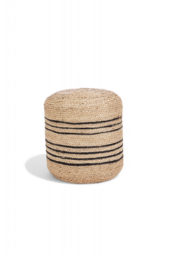 Pouf Provence Natural Black Ø 45