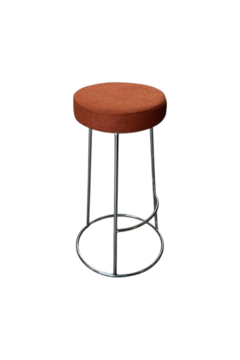 Bar Stool Icon Chrome - Terracotta