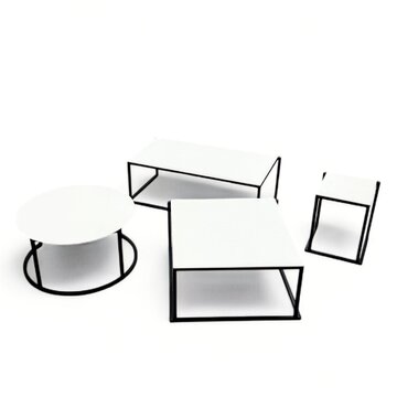 Lounge Tafel Minimal Wit-Zwart