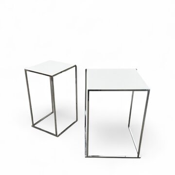 High Table Minimal White Chrome