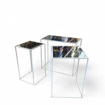 High Table Minimal Mirror White