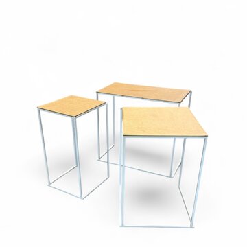 High Table Minimal Gold White