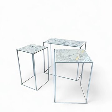 High Table Minimal Carrara White