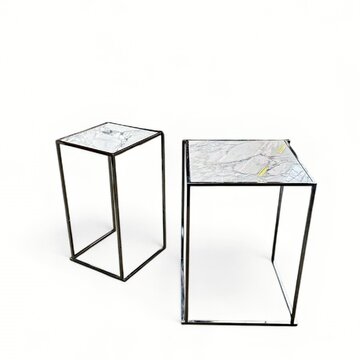 High Table Minimal Carrara Chrome