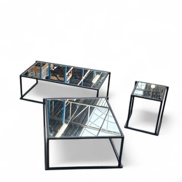 Lounge Tafel Minimal Mirror Zwart