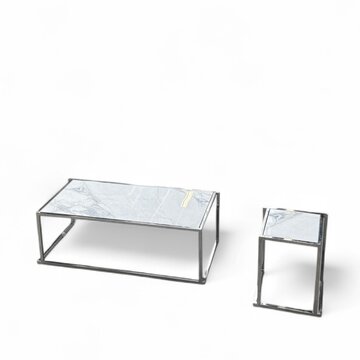 Lounge Tafel Minimal Carrara Chromé
