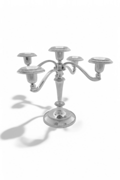 Chandelier argenté 5 branches H: 23cm