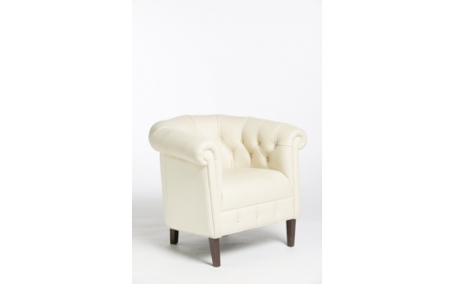 Fauteuil Chesterfield blanc
