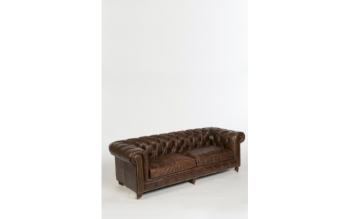 Sofa Chesterfield 3p brown, rental chesterfield sofa