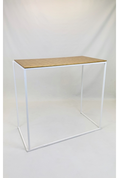 Table High Gold 120x60x110 White